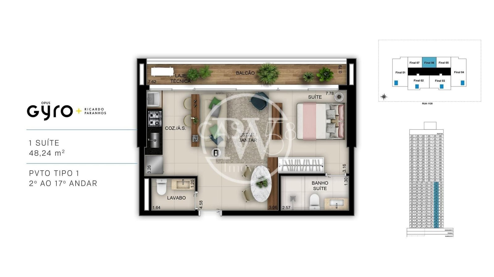 Flat de Alto Padrão no Opus Gyro Ricardo Paranhos – 1 Suíte, 48 m²